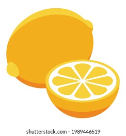Cough lemon icon. Isometric of Cough lemon vector icon for web design isolated on white background