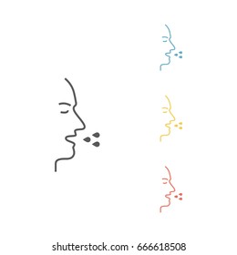 Cough line icon.