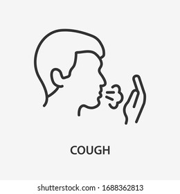 Cough line icon. Vector illustration on white background.