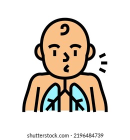 Cough Reflex Color Icon Vector. Cough Reflex Sign. Isolated Symbol Illustration