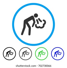 Cough rounded icon. Vector illustration style is a flat iconic symbol inside a circle, black, gray, blue, green versions. Designed for web and software interfaces.