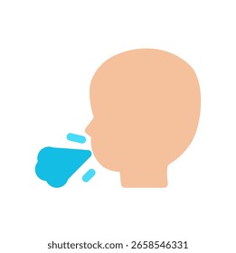 cough sick baby simple flat icon illustration