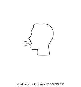 Cough signage line icon design trendy flat style. Vector sign