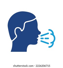 Cough Silhouette Icon. Flu, Cold or Coronavirus Symptom. Man Coughing or Sneezing. Infectious Diseases Color Icon. Cold, Bronchitis, Tuberculosis Pictogram. Isolated Vector illustration.