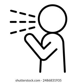 Cough, sneeze icon in thin line style Vector illustration graphic design 