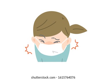 Cough and sneeze with a mask
