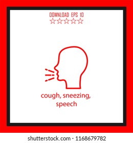 cough, sneezing, speech vector icon