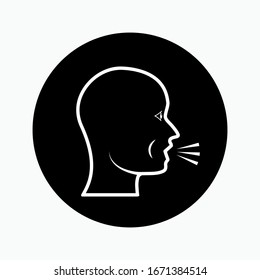 Cough Sufferers Icon. Illustration of Symptoms Infected by Viruses.