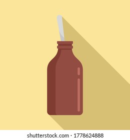 Cough syrup bottle icon. Flat illustration of cough syrup bottle vector icon for web design