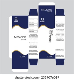cough syrup Flu packaging Box blue