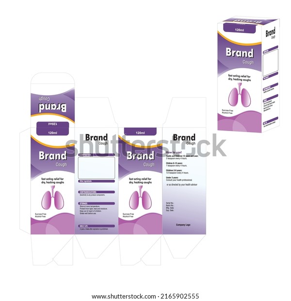 cough syrup Flu packaging\
Box Pink 