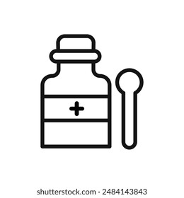 cough syrup icon black and white vector sign