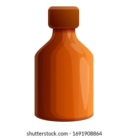 Husten Sie Sirup Symbol. Karikatur der Hustensaft Vektorillustration Symbol für Webdesign einzeln auf weißem Hintergrund