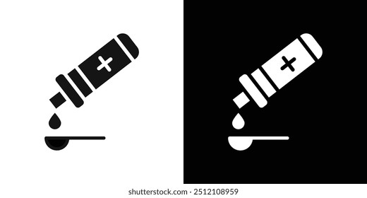 icono de jarabe para la tos colección de conjunto de relleno plano