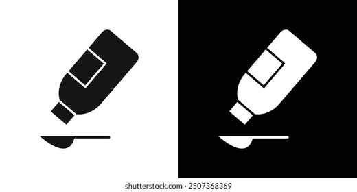 cough syrup icon flat line symbol set.