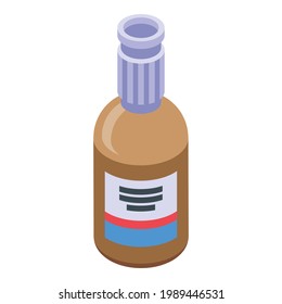 Husten Sie Sirup Symbol. Isometrisch aus Hustensaft, Vektorsymbol für Webdesign einzeln auf weißem Hintergrund