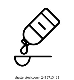 Icono de jarabe para la tos Marca lineal del logotipo en blanco y negro