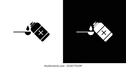 Hustensaft Symbol lineares Logo einzeln
