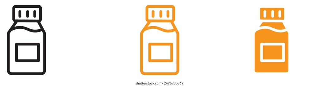 Cough Syrup Icon Set Medicine and Treatment Illustrations for Healthcare Projects