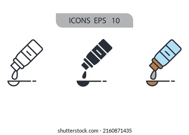 cough syrup icons  symbol vector elements for infographic web
