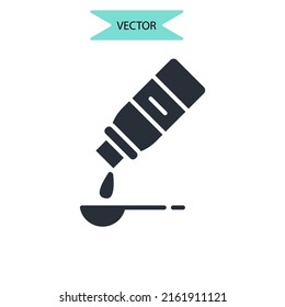 cough syrup icons  symbol vector elements for infographic web
