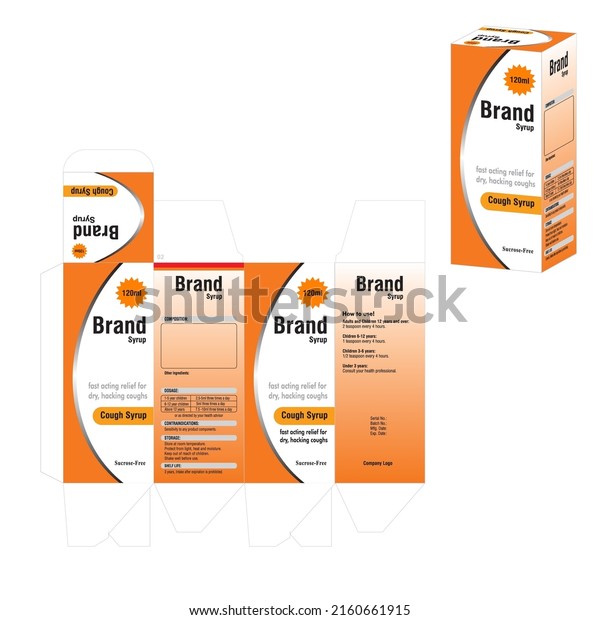 Cough Syrup Packaging Flu Syrup Cough Stock Vector (Royalty Free ...