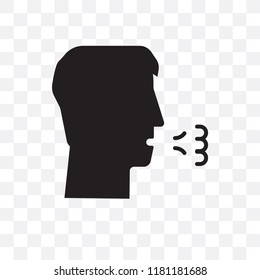 Cough vector icon isolated on transparent background, Cough logo concept