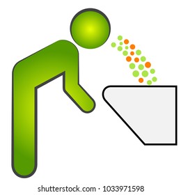 Cough vector icon. Style is bicolor flat symbol, eco green and gray colors, rounded angles, white background.