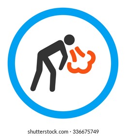 Cough vector icon. Style is flat rounded symbol, bright colors, rounded angles, white background.