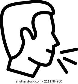 cough Vector illustration on a transparent background. Premium quality symbols. Stroke vector icon for concept and graphic design.