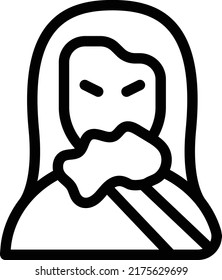 cough Vector illustration on a transparent background.Premium quality symmbols.Stroke vector icon for concept and graphic design.