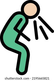 Cough Vector illustration on a transparent background.Premium quality symmbols.Stroke vector icon for concept and graphic design.