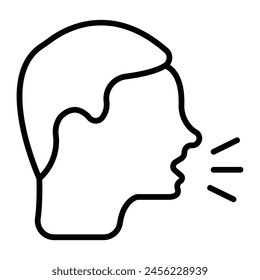 Husten Vektorgrafik Linie Icon Design