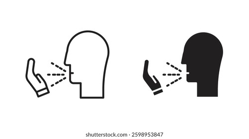 Cough vector line icon illustration collection.