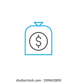 Cough volume vector thin line stroke icon. Cough volume outline illustration, linear sign, symbol concept.