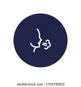 Icono de línea vectorial en blanco intenso con fondo oscuro