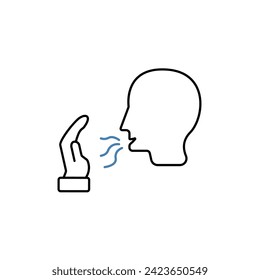 coughing concept line icon. Simple element illustration. coughing concept outline symbol design.