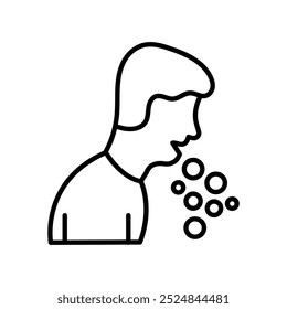 Coughing Droplets Outline Icon, Vector illustration