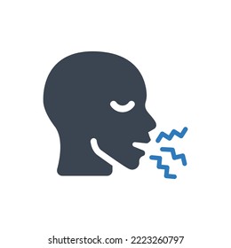 Coughing icon (Simple vector illustration)