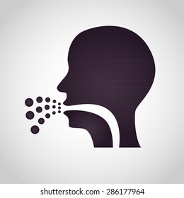Coughing icon vector