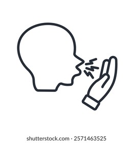 coughing icon. vector.Editable stroke.linear style sign for use web design,logo.Symbol illustration.