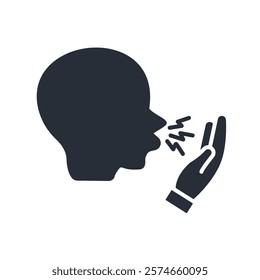coughing icon. vector.Editable stroke.linear style sign for use web design,logo.Symbol illustration.