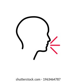 Coughing Illustration. Vector Icon Showing a Person with Cough Symptoms.
