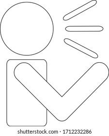 coughing man icon sign vector image on white background