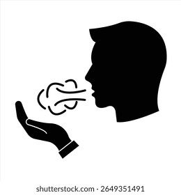 coughing man icon. vector illustration	