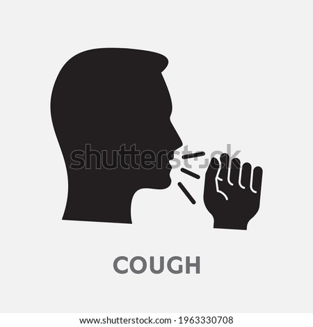 Coughing man icon. Vector illustration isolated on white.