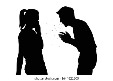 Coughing man in public silhouette vector