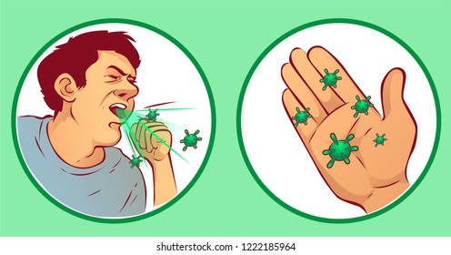 Coughing man, vector illustration