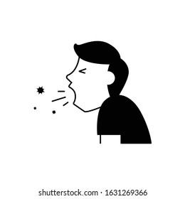 Coughing sick man icon vector,person symbol