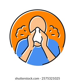 coughing sneezing disease symptom color icon vector. coughing sneezing disease symptom sign. isolated symbol illustration